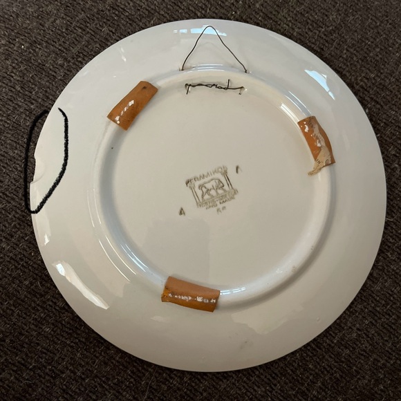 Greek Folk Design Vintage Decorative Green Ceramic Plate Wall - Picture 2 of 2